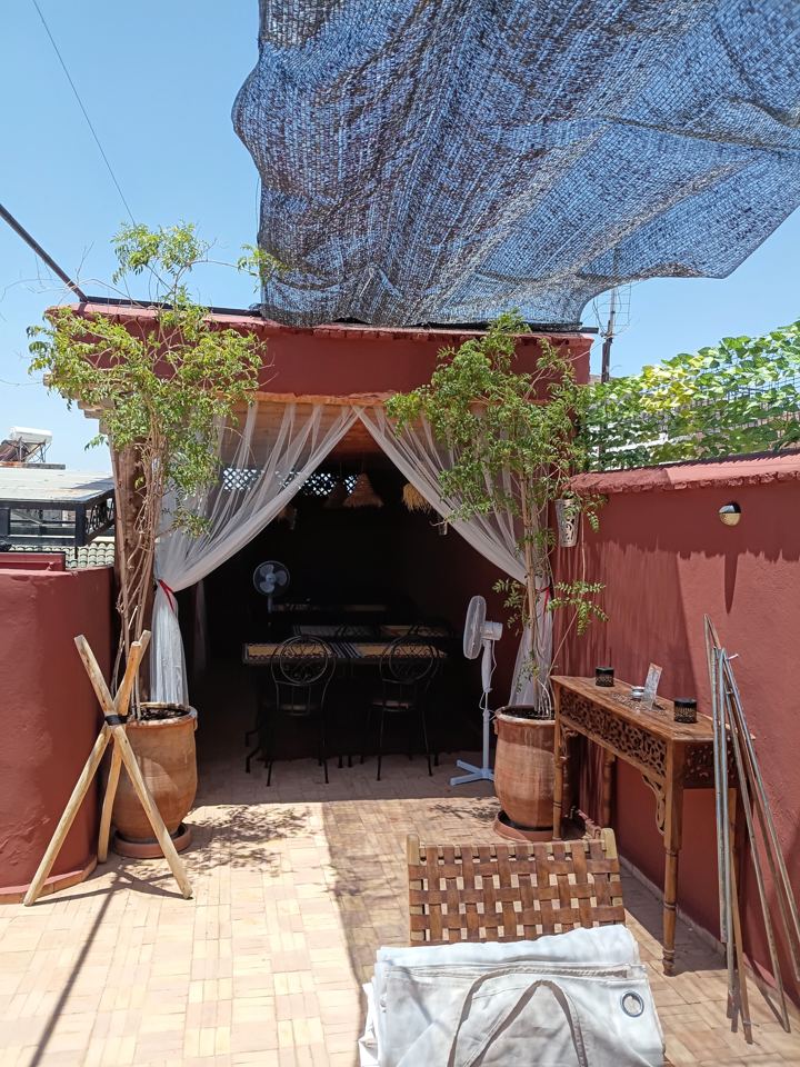 Pergola et voilages du rooftop